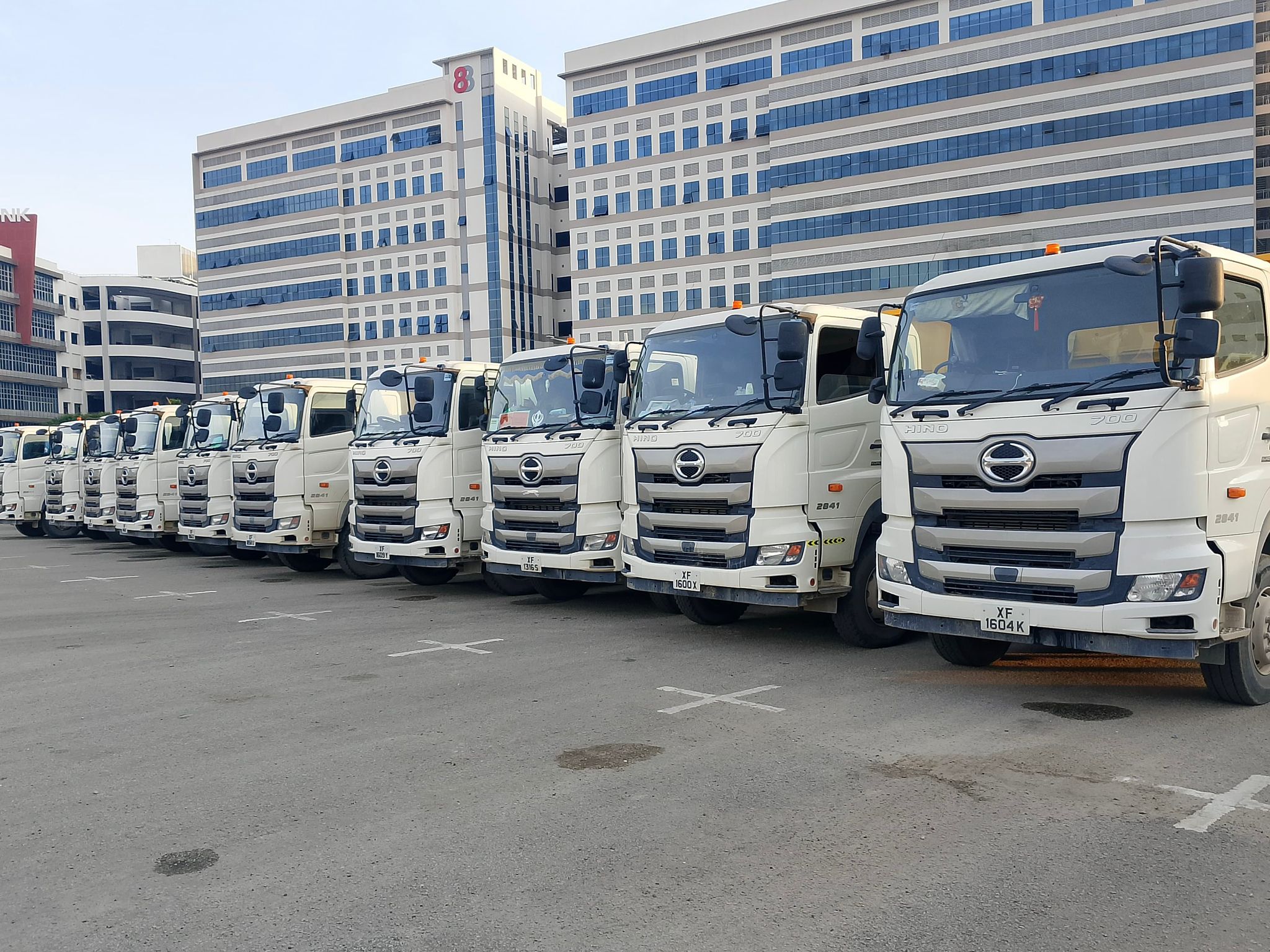 Buildwick Engineering truck fleet lined up on site